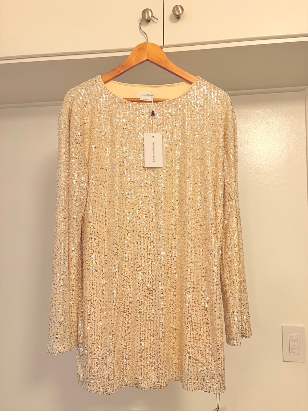 Lovers + Friends Sequin Tunic in Champagne Gold